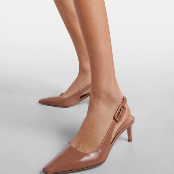 Gianvito Rossi Lindsay 55 Patent Leather Slingback Pumps – Women’s Size 6.5–7 - Picture 3 of 7